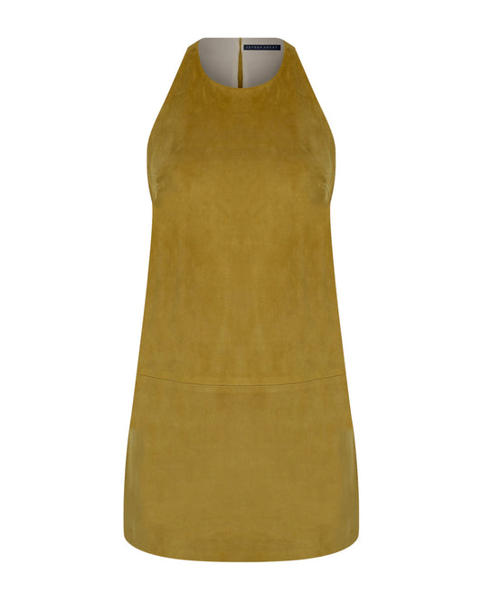 Halter Suede Mini Dress