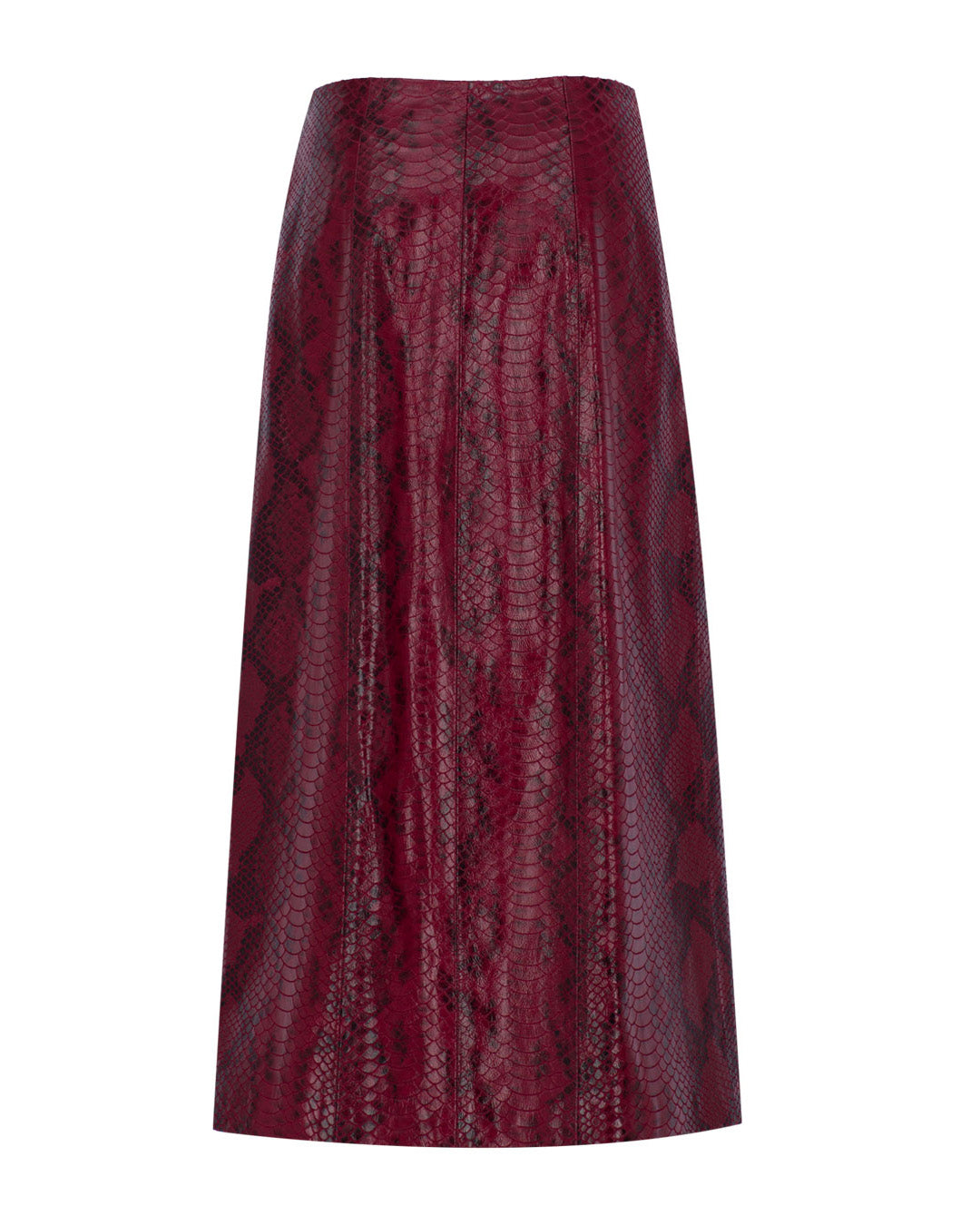 Side Slit Midi Leather Skirt
