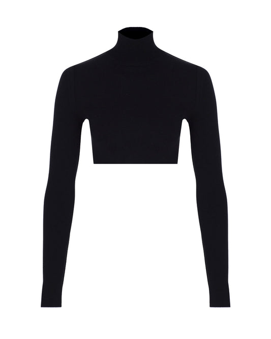 Turtleneck Knit Crop Top