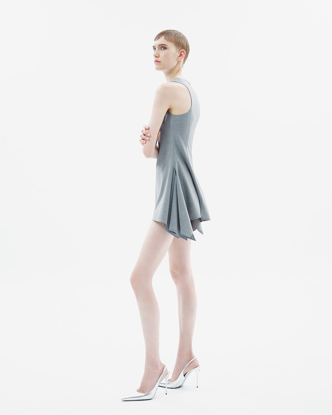Flared Mini Wool Dress