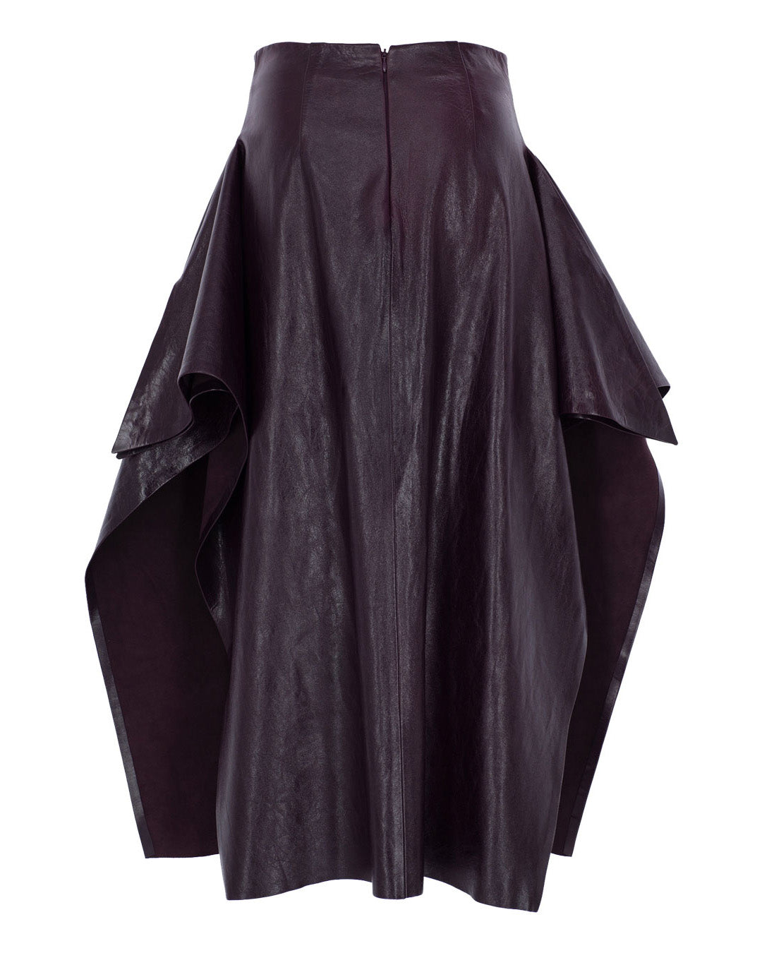 Flare Midi Leather Skirt