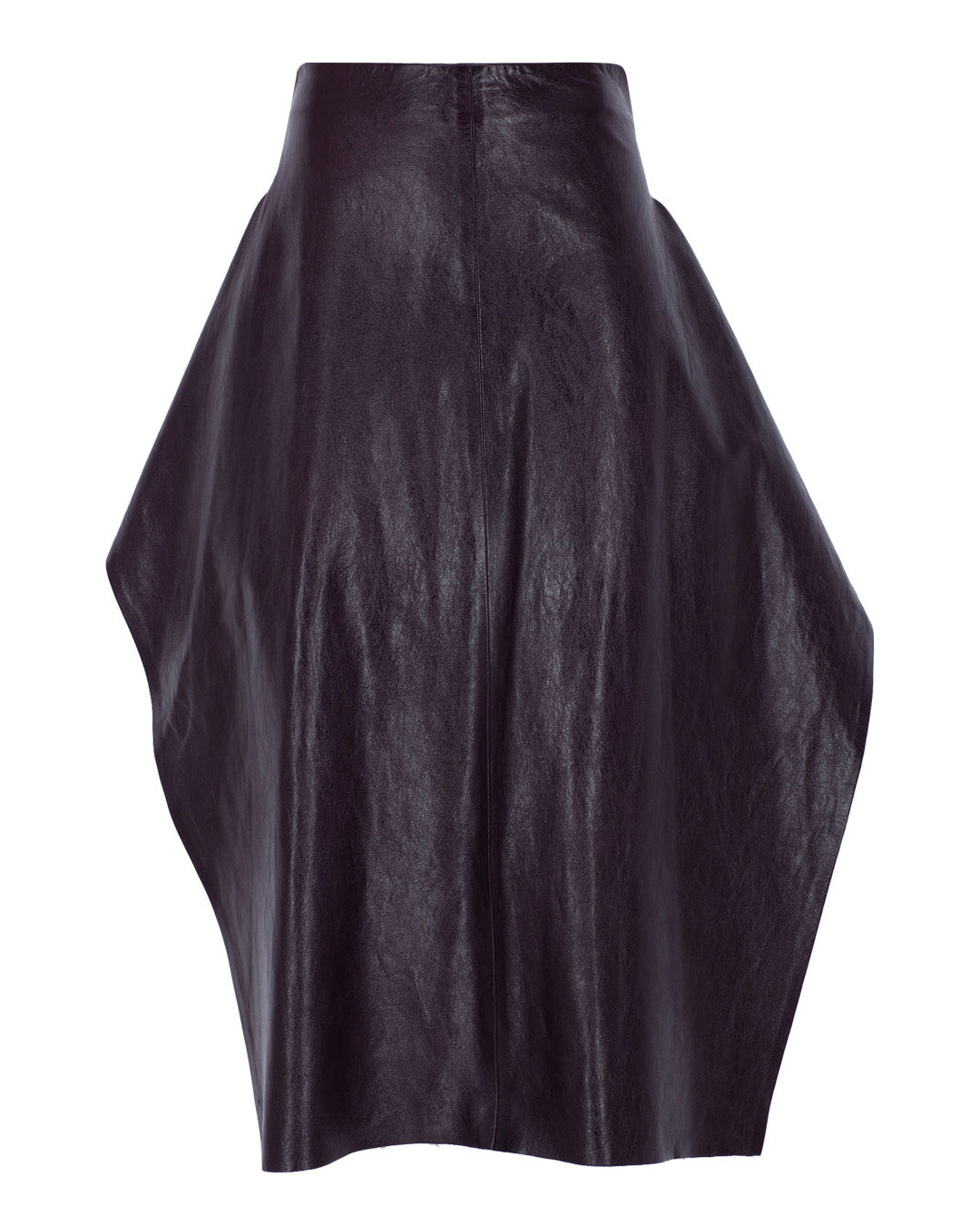 Flare Midi Leather Skirt