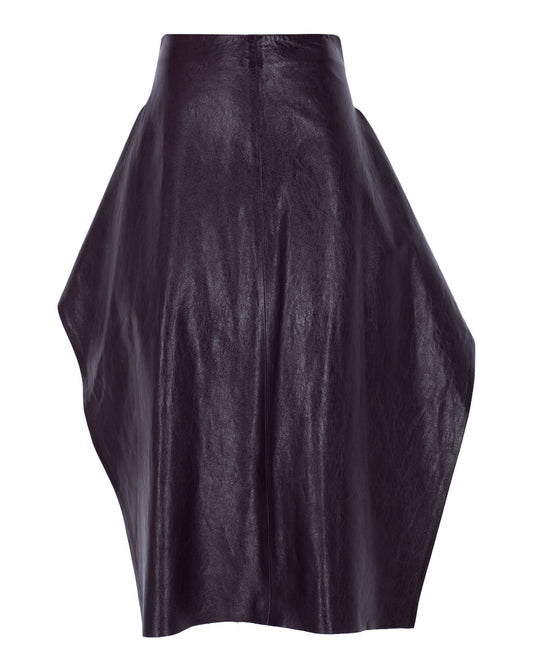 Flare Midi Leather Skirt