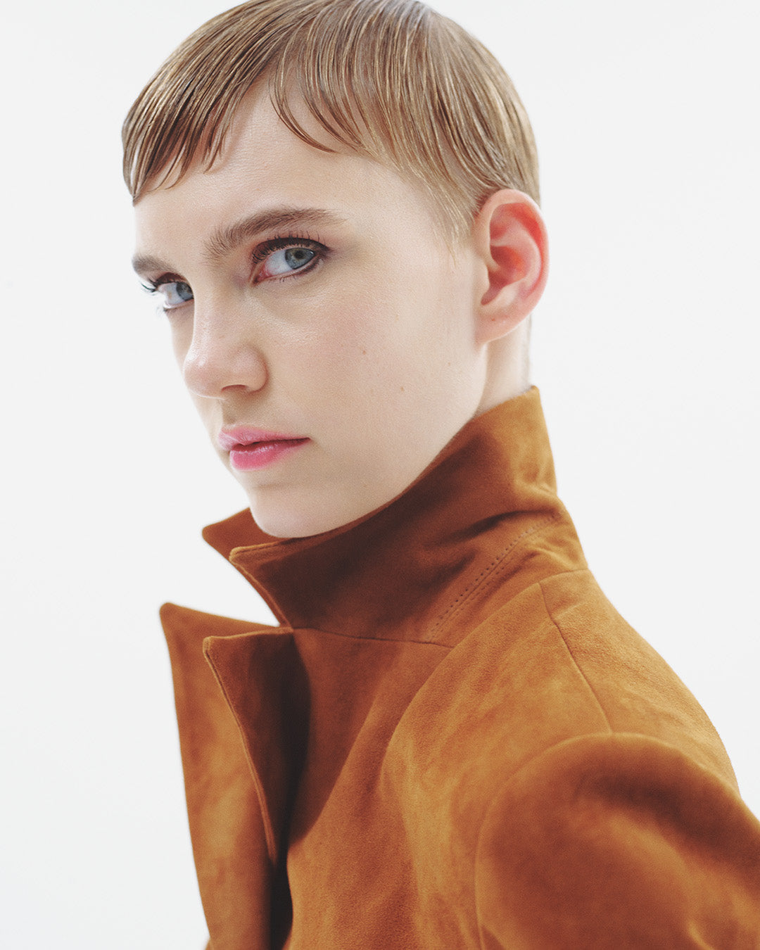 One Button Suede Blazer