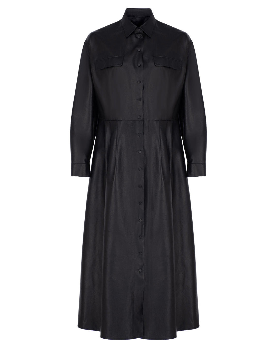 Maxi Leather Shirt Dress 0 Maxi Leather Shirt Dress 0