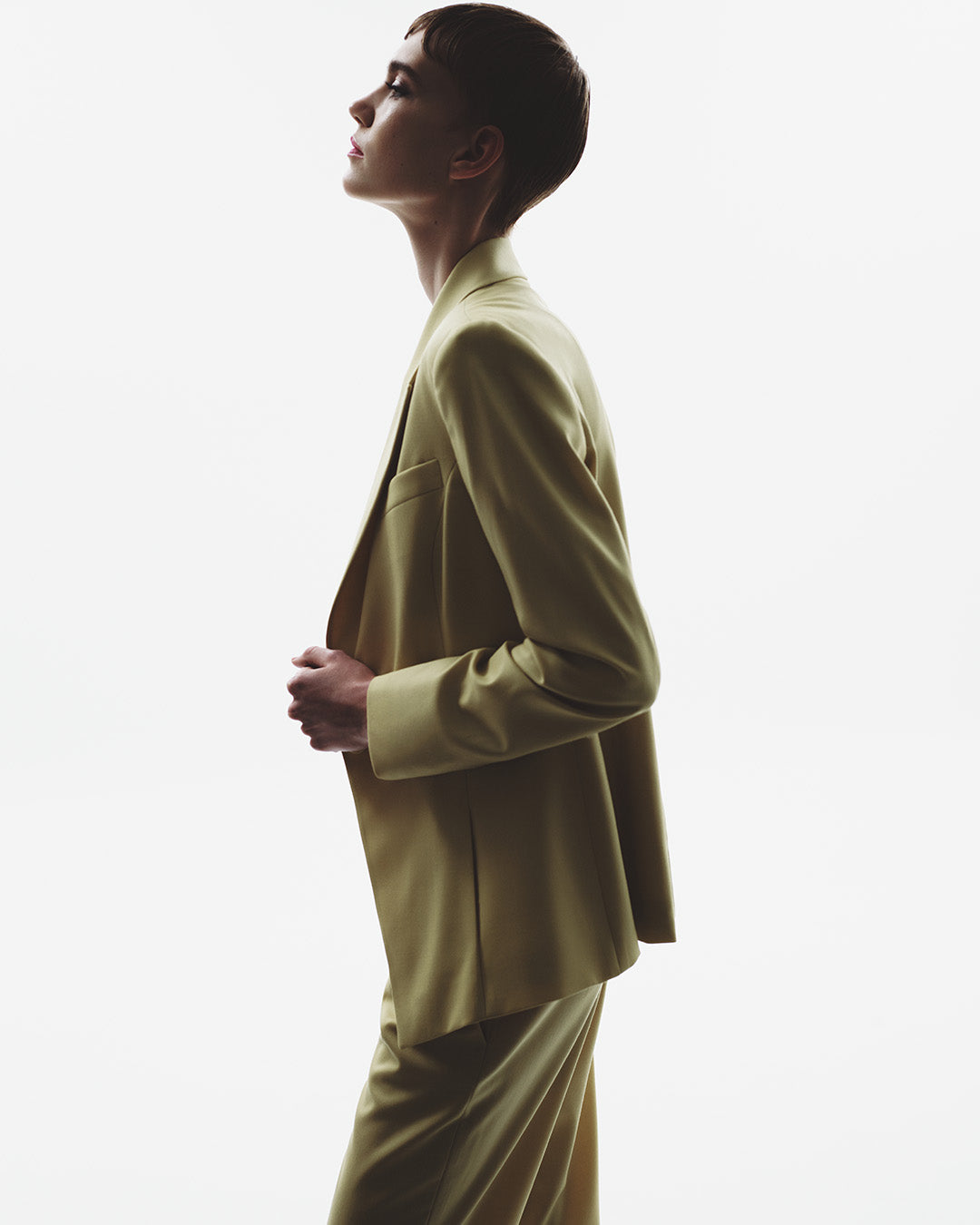 Wool One Button Blazer