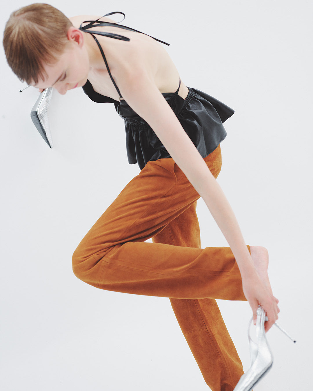 Low Waisted Suede Pants