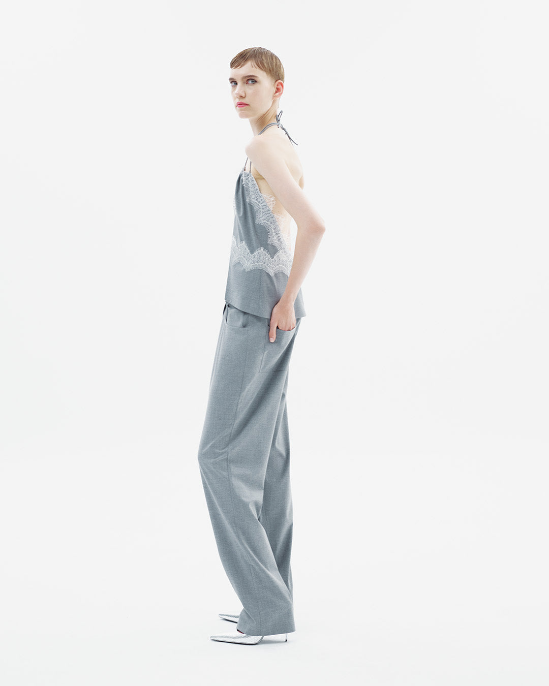 Low Waisted Wool Baggy Pants