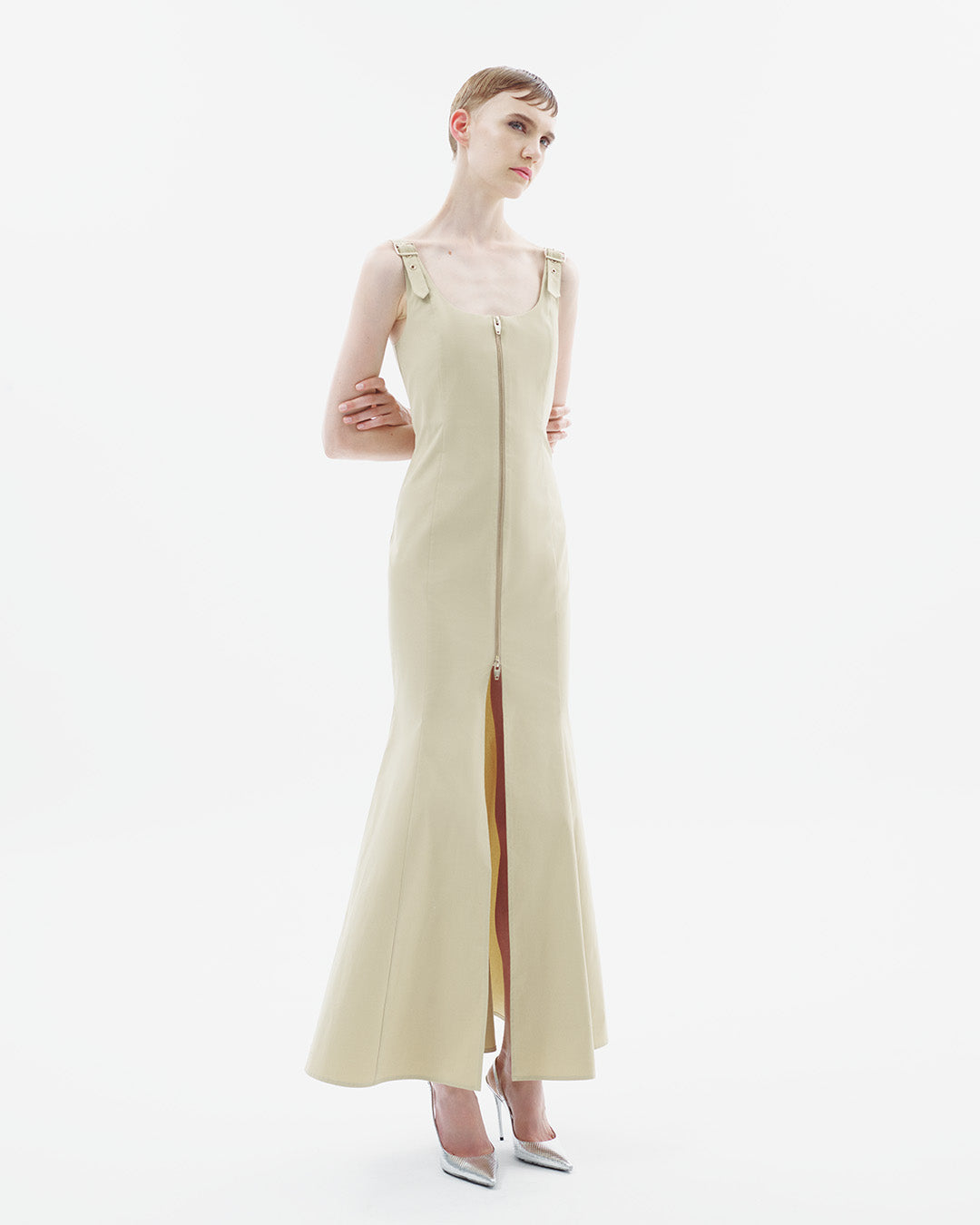 Flare Poplin Maxi Dress