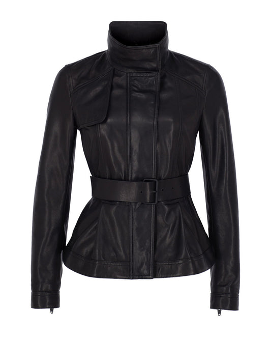 Peplum Leather Biker