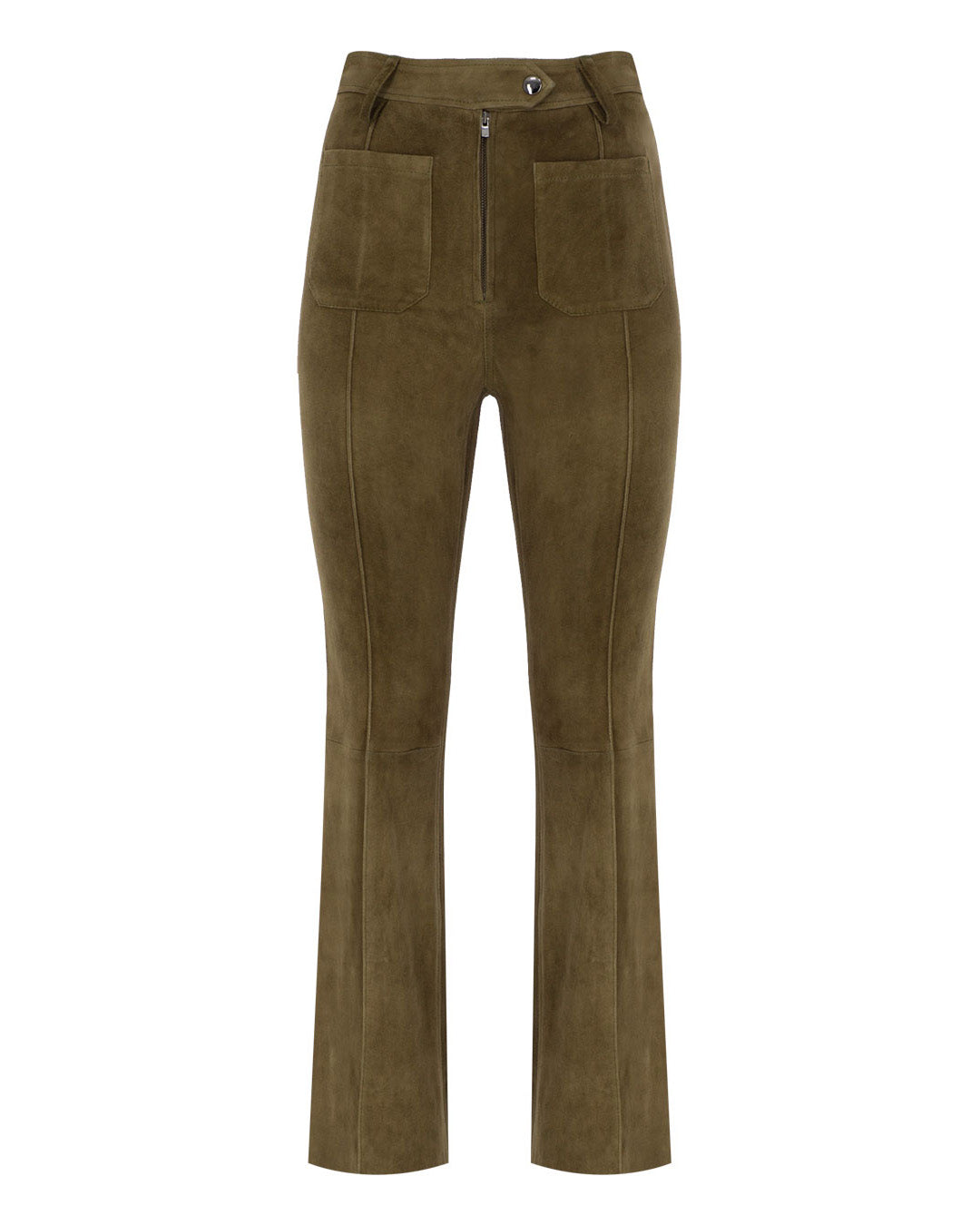 High Waisted Stretch Suede Pants