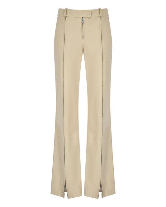 Zipped Cigaret Leather Pants