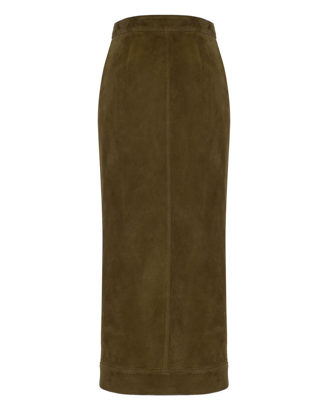Snapped Midi Suede Skirt