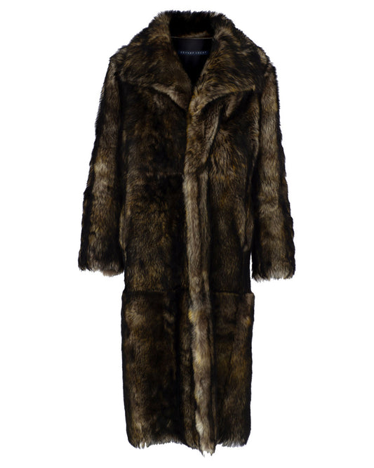Fox Print Shearling Coat