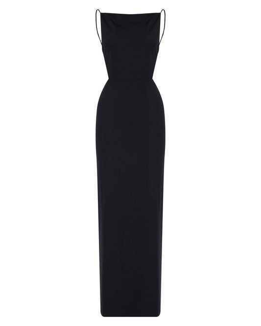 Backless Wool Maxi Dress
