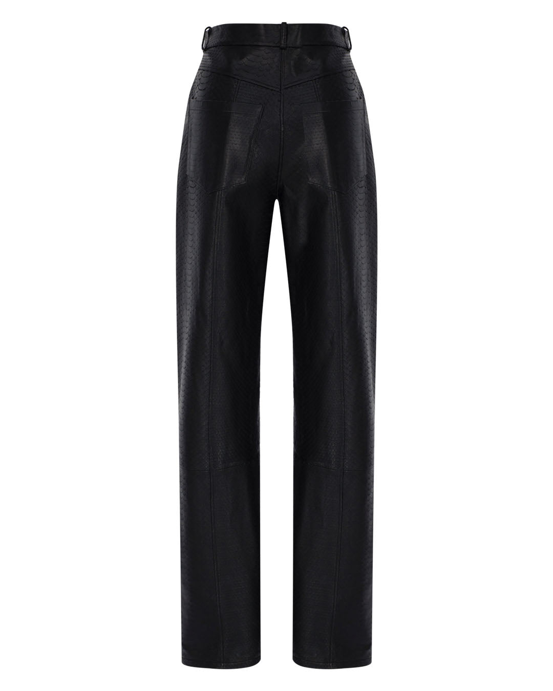 Loose Snakeprint Leather Pants