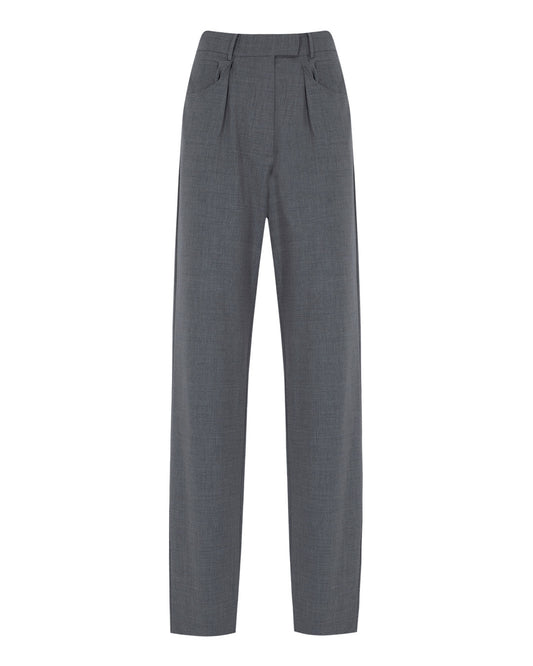 Low Waisted Wool Baggy Pants