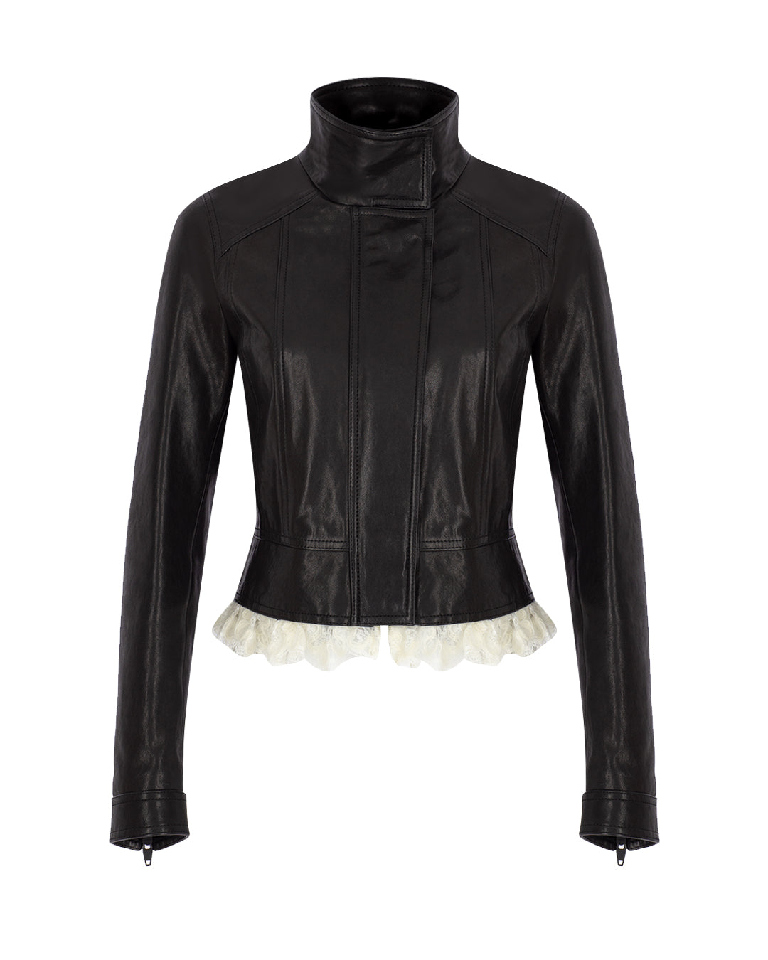 Mini Leather Biker with Lace – Zeynep Arcay