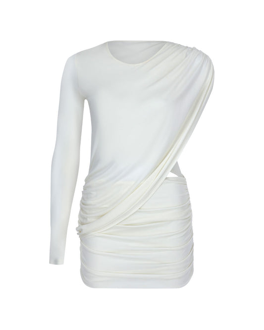 OneShoulder Mini Jersey Dress