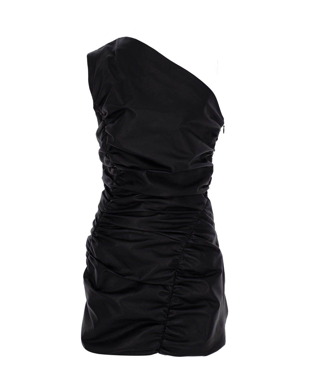 One Shoulder Leather Mini Dress 2 One Shoulder Leather Mini Dress 2