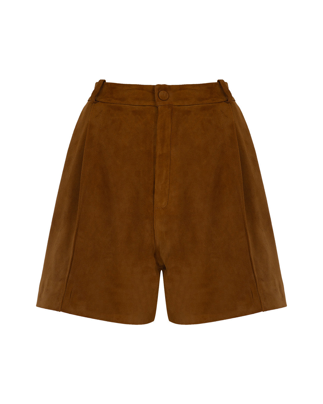 Pleated Suede Shorts
