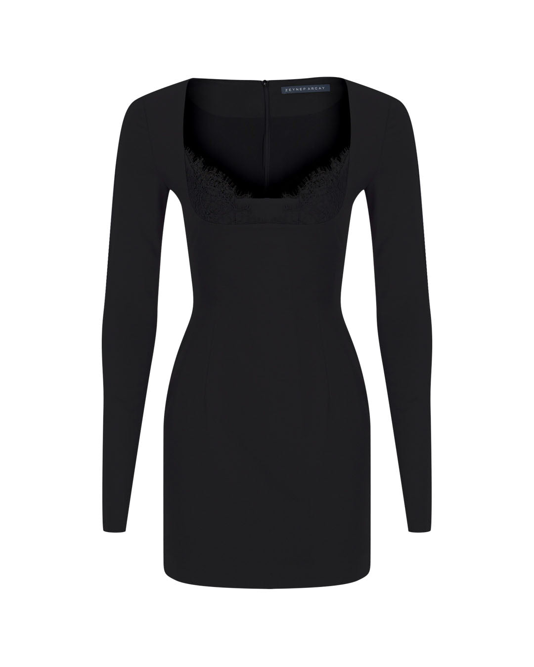 Technical Wool Mini Dress w Lace 2 Technical Wool Mini Dress w Lace 2