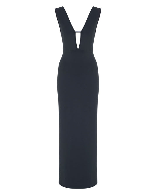 V-Neck Scuba Maxi Dress