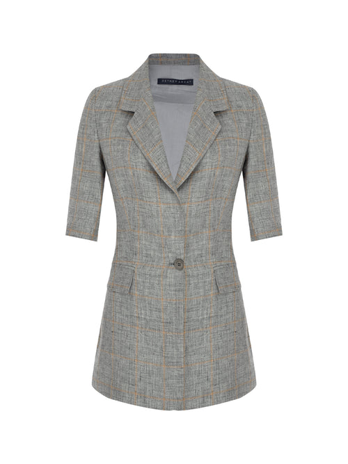 70's Short Sleeve Linen Blazer