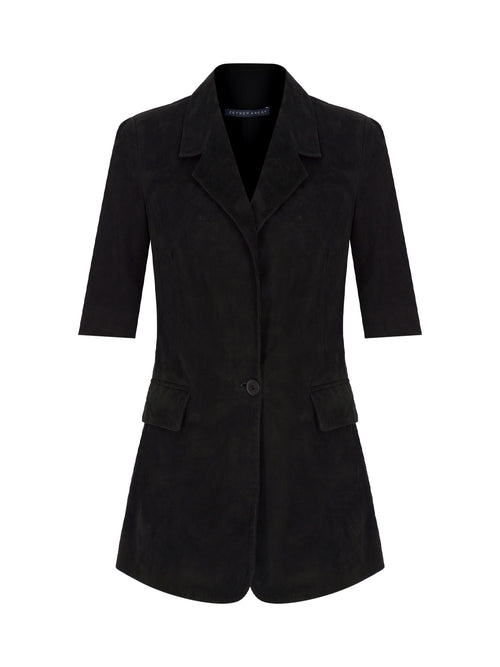 70's Short Sleeve Suede Blazer