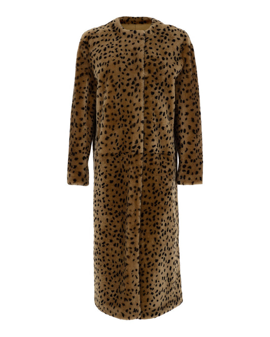 Animal Print Shearling Coat