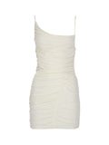 Asymmetric Neck Mini Jersey Dress