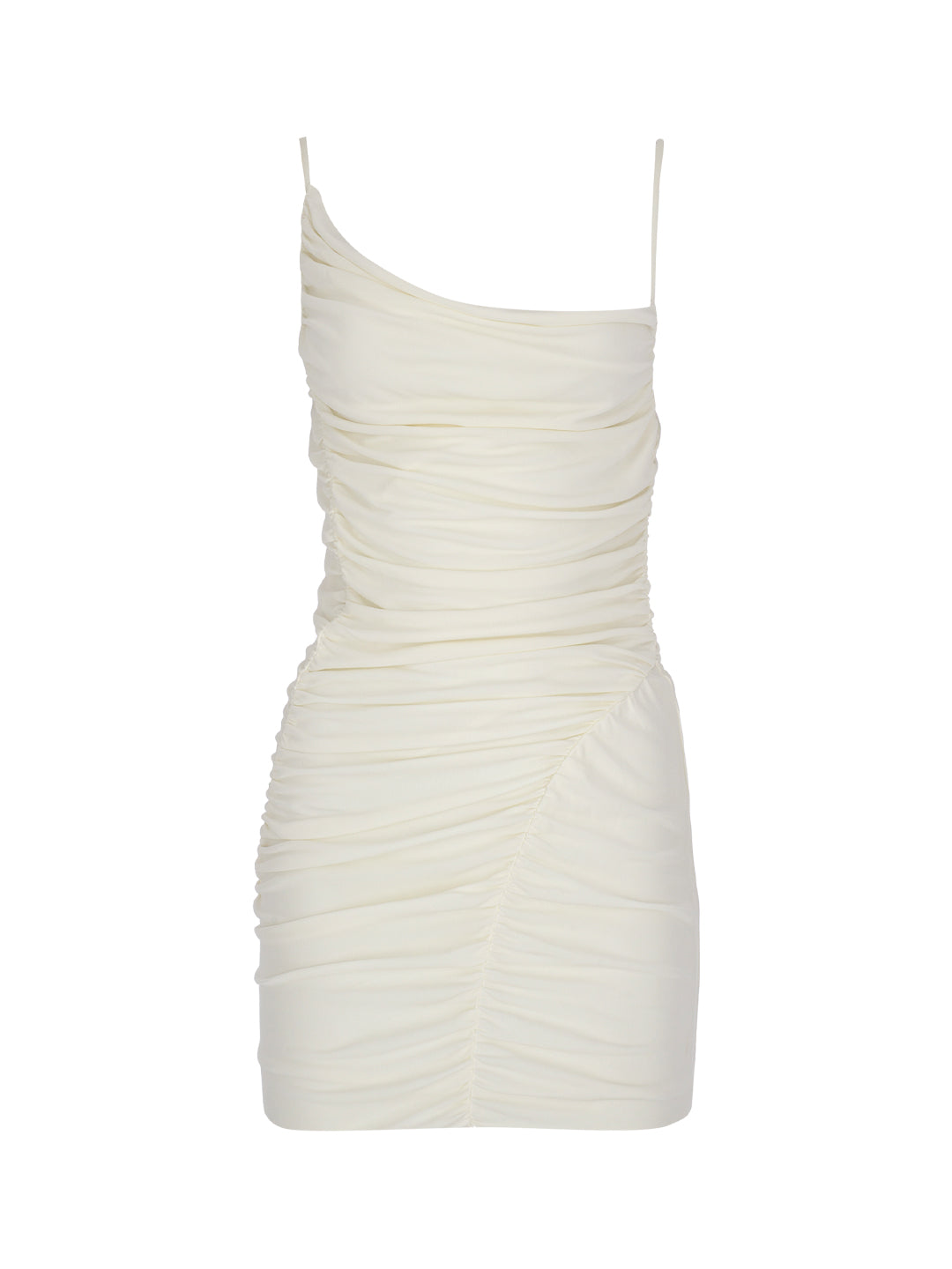 Asymmetric Neck Mini Jersey Dress
