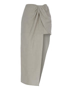 Asymmetric Midi Linen Skirt