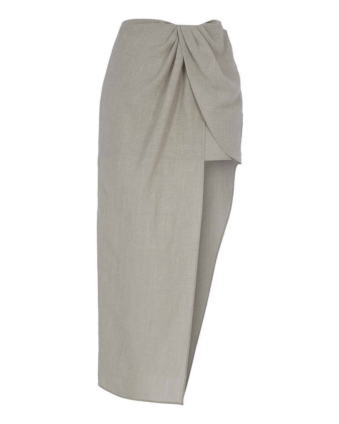 Asymmetric Midi Linen Skirt