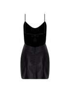 Backless Leather Mini Party Dress