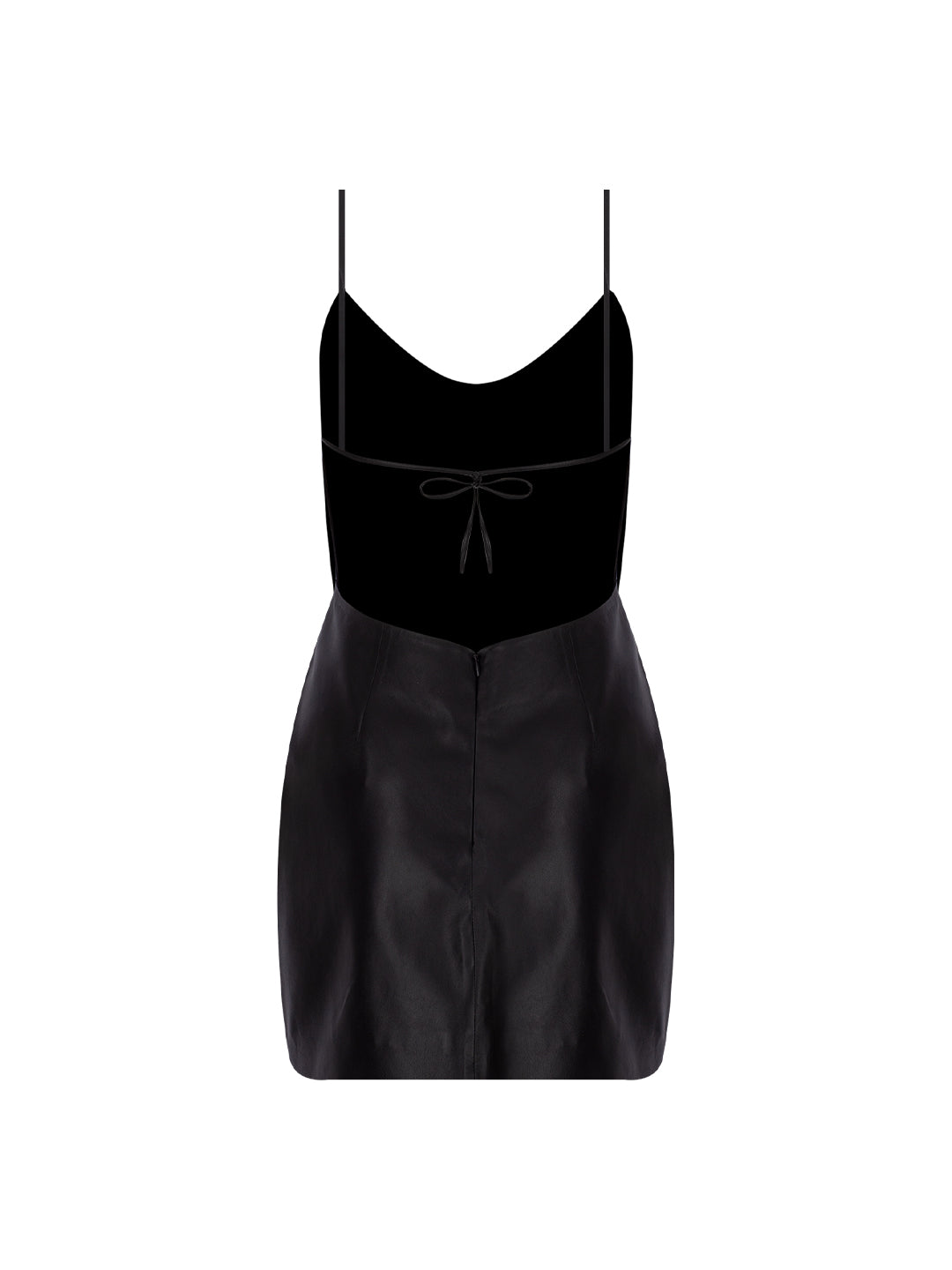 Backless Leather Mini Party Dress