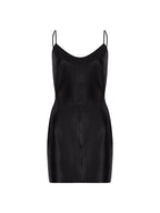 Backless Leather Mini Party Dress