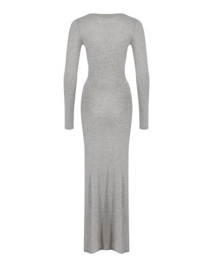 Button-up Maxi Knit Dress