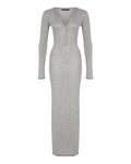 Button-up Maxi Knit Dress