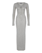 Button-up Maxi Knit Dress