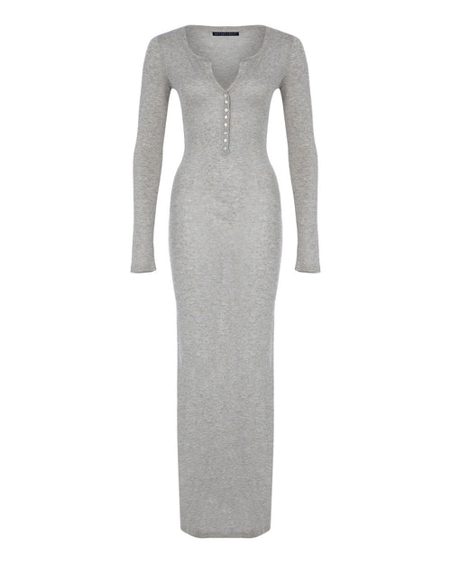Button-up Maxi Knit Dress
