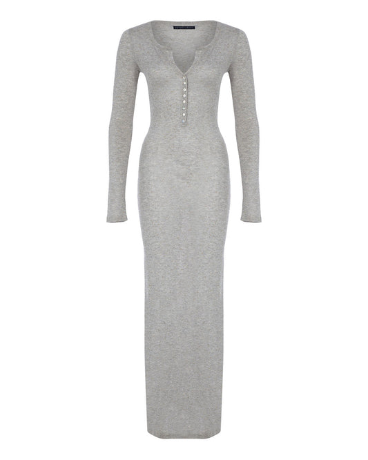 Button-up Maxi Knit Dress