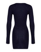 Button-up Mini Knit Dress
