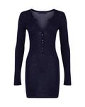 Button-up Mini Knit Dress