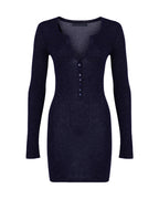 Button-up Mini Knit Dress