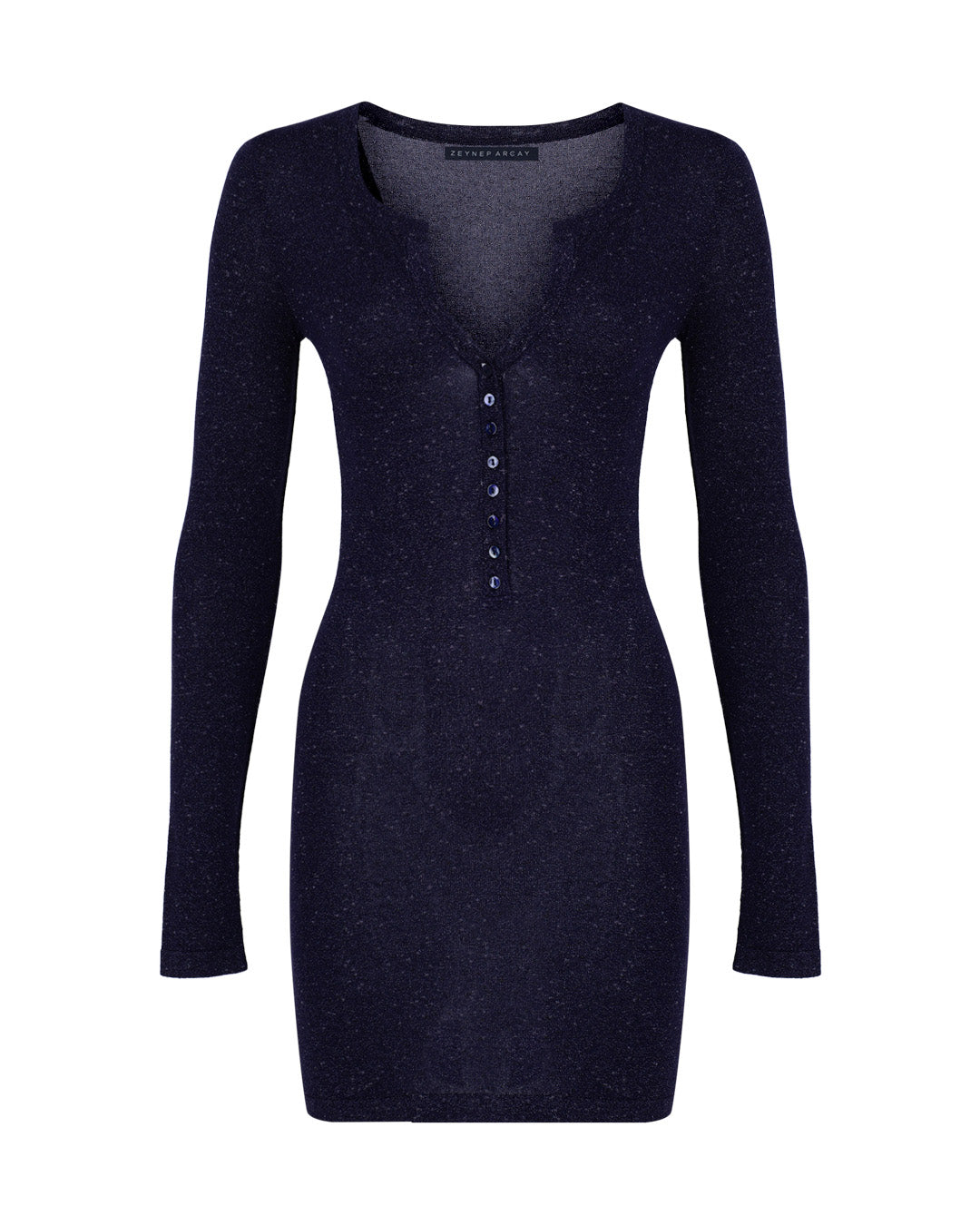 Button-up Mini Knit Dress