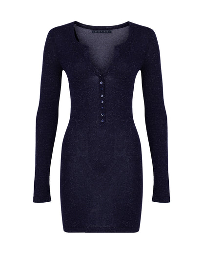 Button-up Mini Knit Dress