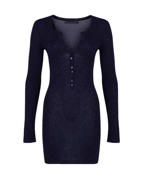 Button-up Mini Knit Dress