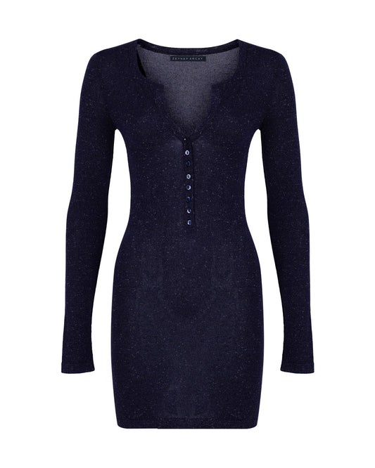 Button-up Mini Knit Dress