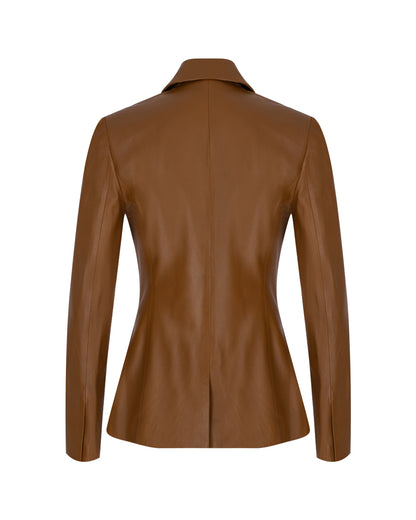 Zeynep Arçay Resort 2026 - Button Up Leather Blazer